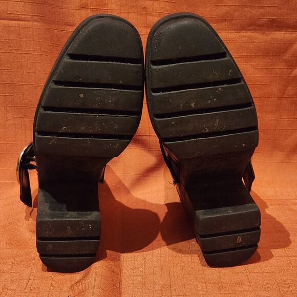 ZARA Trafaluc Black Chunky Platform Mary Janes Lug Sole Ankle Booties Sz 6 /36 - Picture 8 of 10